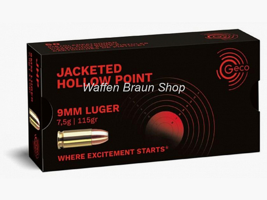 GECO PATR 9MM Luger Holpunt 115grs. 50 STK