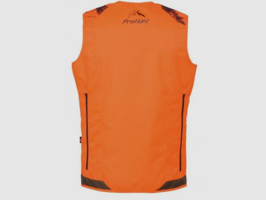 Jachtvest oranje hoge zichtbaarheid model Griffon art. PHGI010 PROHUNT, afbeelding 3 van 3