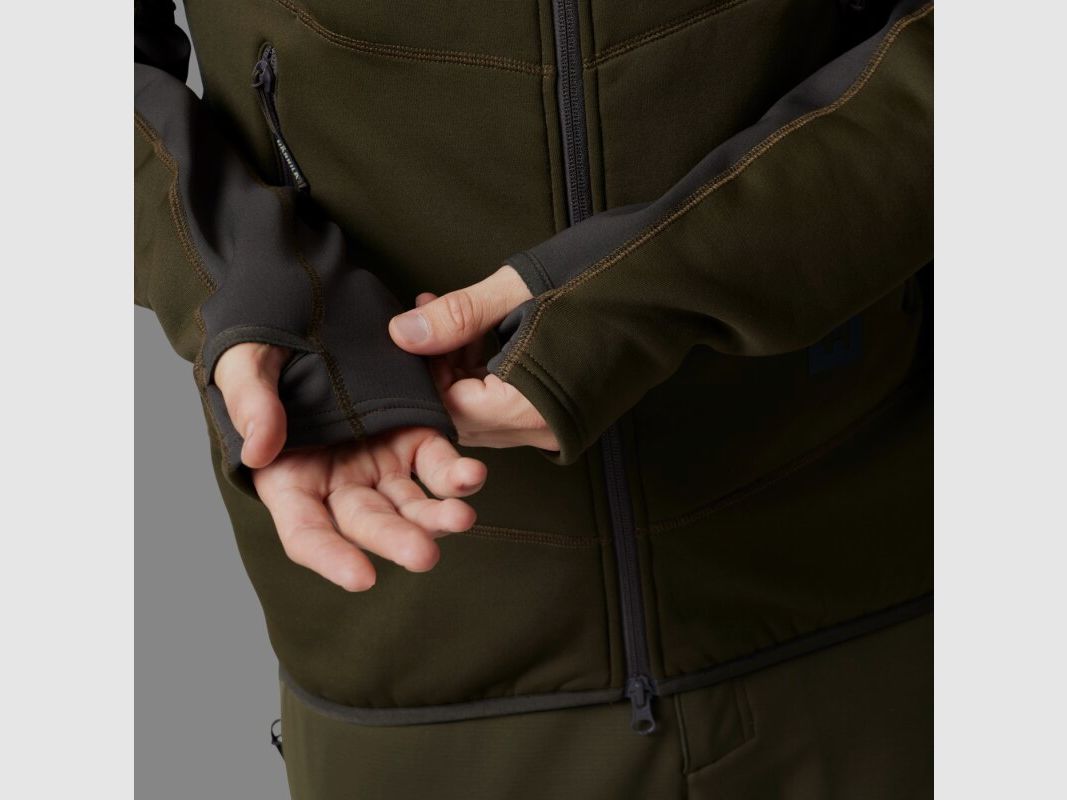 Härkila Deer Stalker Fleece Hoodie Willow green / Shadow Brown