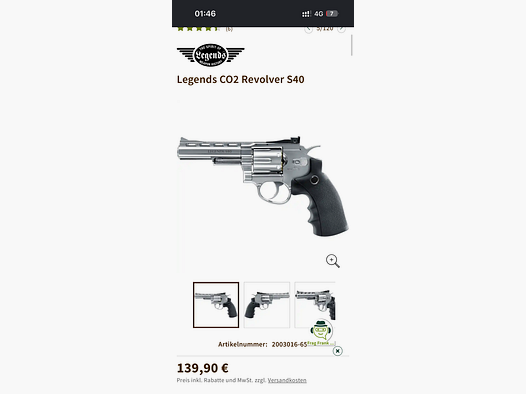 Legends S40 Co2 revolver