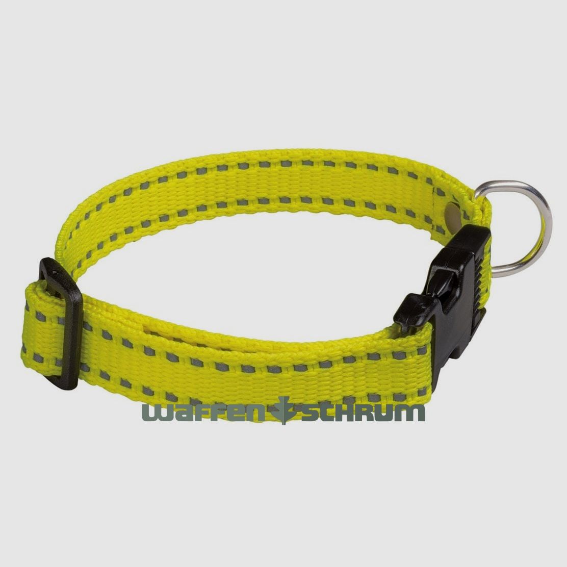 AKAH Welpenhalsband neongelb / mitwachsend / verstellbar von 26cm auf 40cm