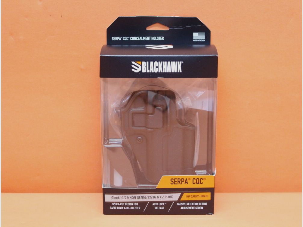 Holster Blackhawk Blackhawk SERPA CQC de dissimulation noir droitier Glock (-Gen4) 19/23/32/36 (410502BK-R)