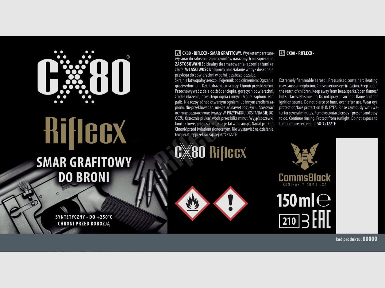 Grasso grafitato per armi CX80 Riflecx 150 ml, immagine 2 di 3