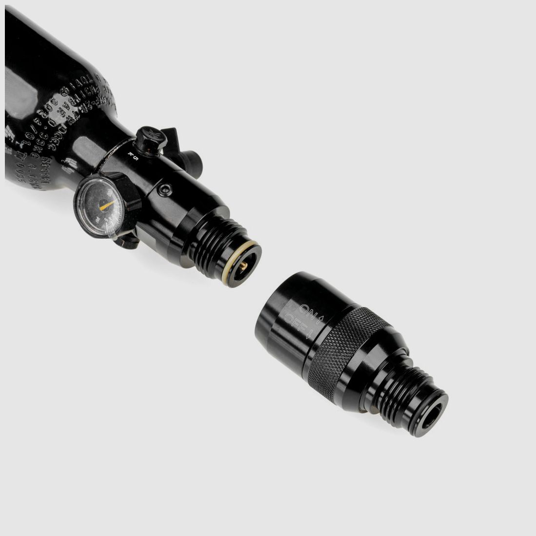 BUNDLE | 0,2 LITER HPA Flasche 800 PSI / 1100 PSI + ON/OFF Adapter | SCHWARZ | HPA System | Paintball Markierer | RAM Waffen | FSC Pistol | FSC XP | Valken Milsig M17