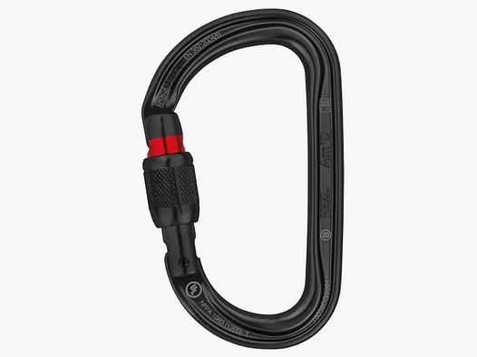 Mosquetón Petzl AmD con bloqueo de tornillo negro