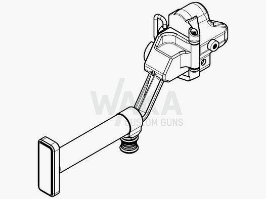 B&T spalliera pieghevole versione casco con pezzo adattatore per HK MP5/SP5