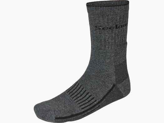 Seeland Feldschwere Merinowollsock Herr Grey Melange/Black 39-42