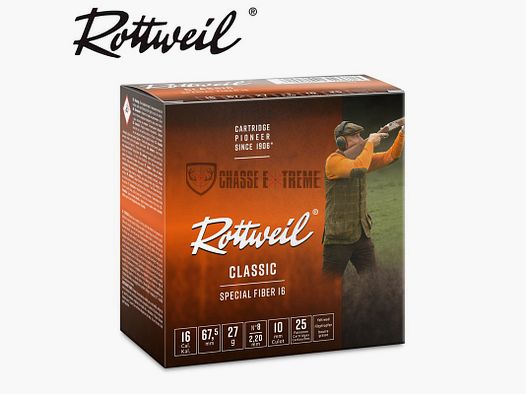 25 ROUNDS ROTTWEIL Classic Special Fiber 27g Cal 16/67.5