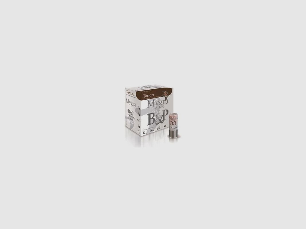 Scatola da 25 Cartucce B&P Mygra Tortora Calibro 12 - 33g - Pb 7.5