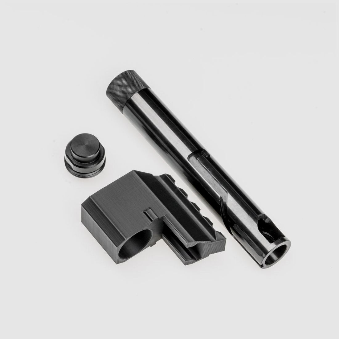 BUNDLE | STALOWY TUNINGOWY LUF - Krótki + Pokrywa + Nakrętka rozszerzająca | Zestaw Co² | Pistolet FSC | 60J+