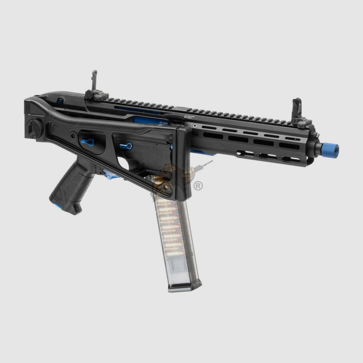 G&G PCC45 G2 with ETU in Black/Blue Airsoft Free from 18 - S-AEG -F-