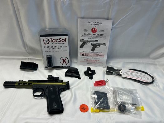 Ruger 22/45 Lite .22 lfB – pistolet kat. B + Burris FastFire III + 8 magazynków – broń dziedziczona Vorarlberg
