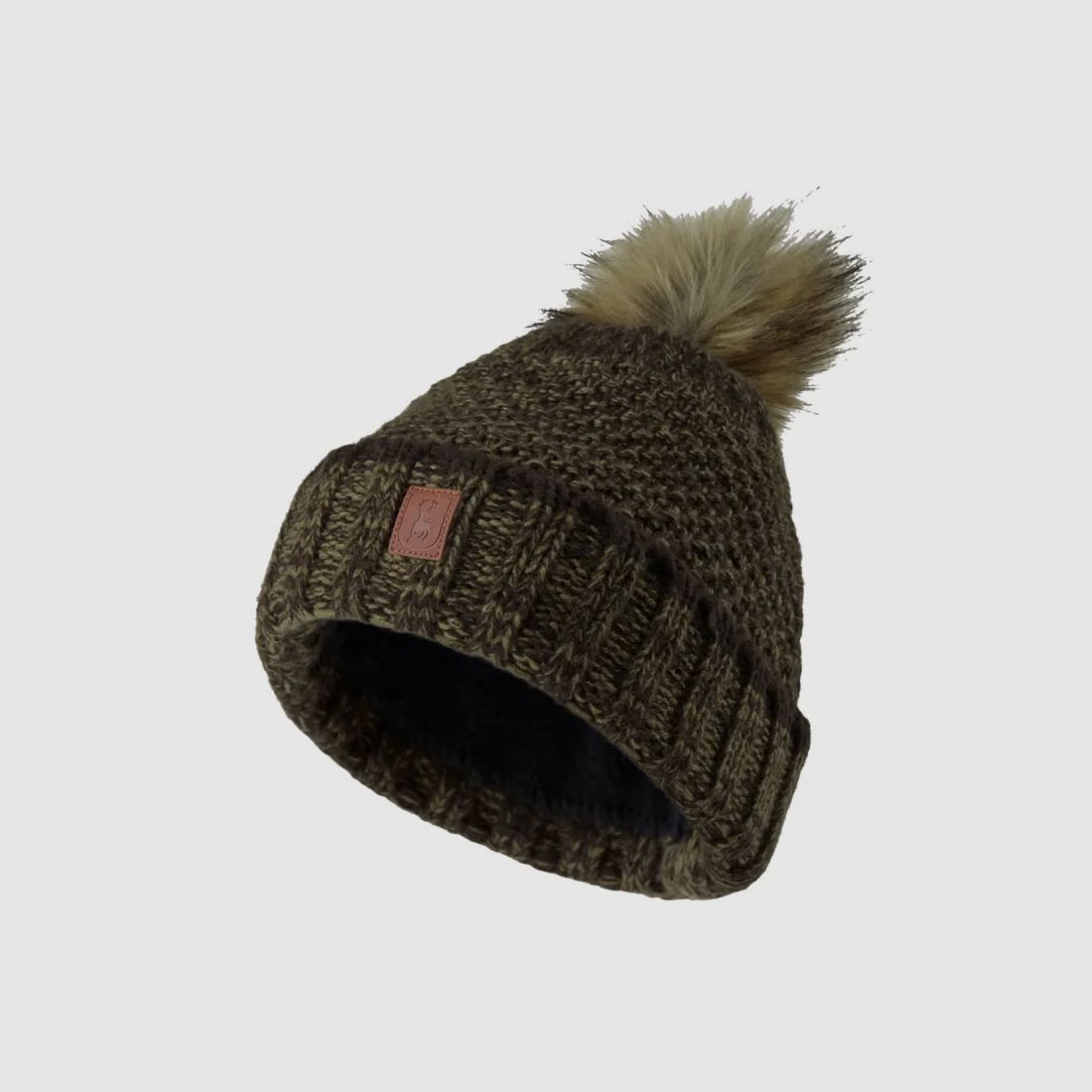 Deerhunter Mütze grün mit Pompon und Fleece-Futter, Bild 2 von 8