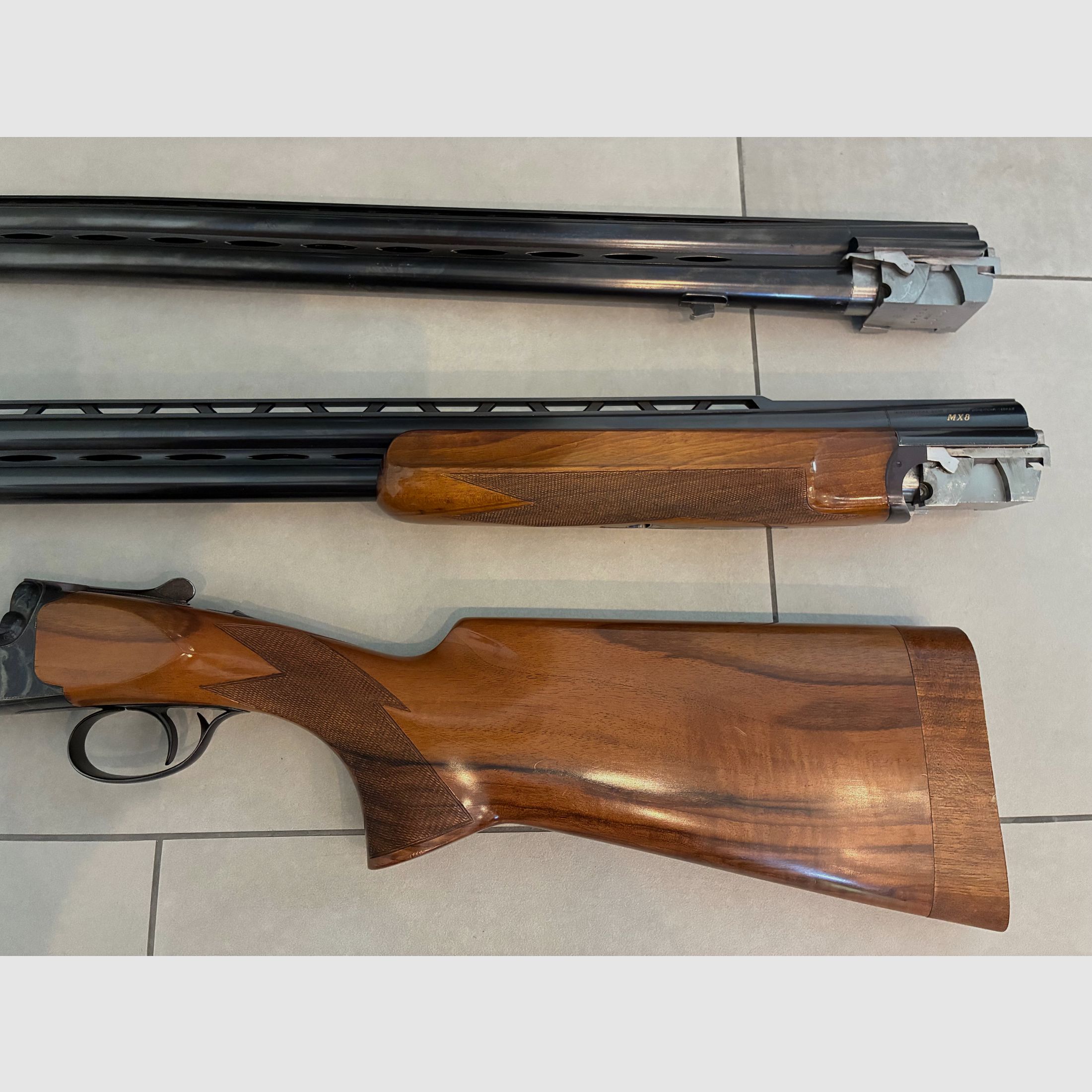 Perazzi MX8 Bockdoppelflinte 12/70 System buntgehärtet Skeet- und Jagdlauf
