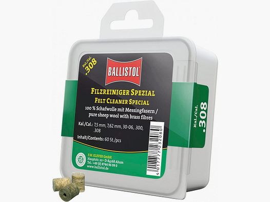 BALLISTOL Detergente speciale per feltro Kal.260, 60 pezzi