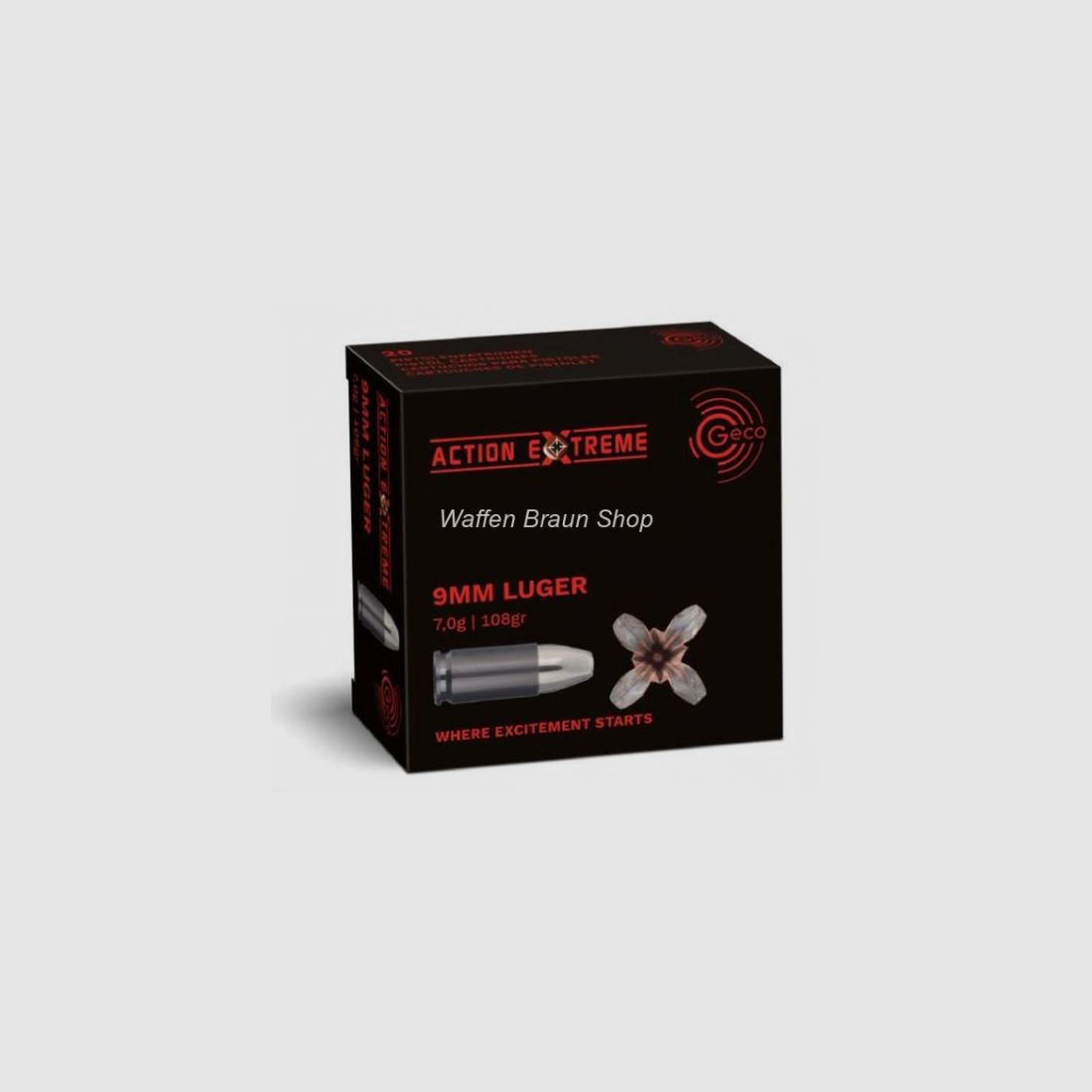 Geco 9x19mm Action Extreme 7,0g/108gr 20 Stück
