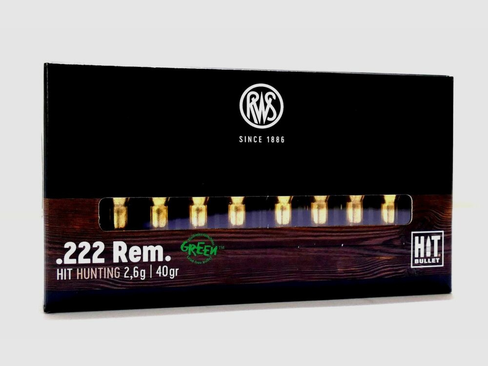 RWS .222 REM HIT Green 2.6g/40gr