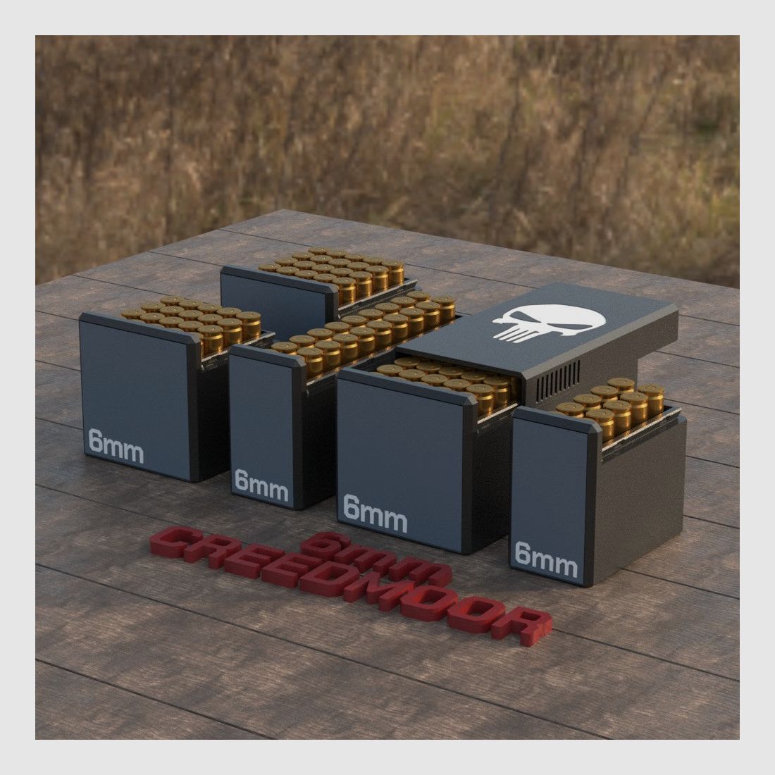 Filamelt Munitionsbox / Ammo 6mm Creedmoor – Patronenbox für 50 Schuss, Made in Germany