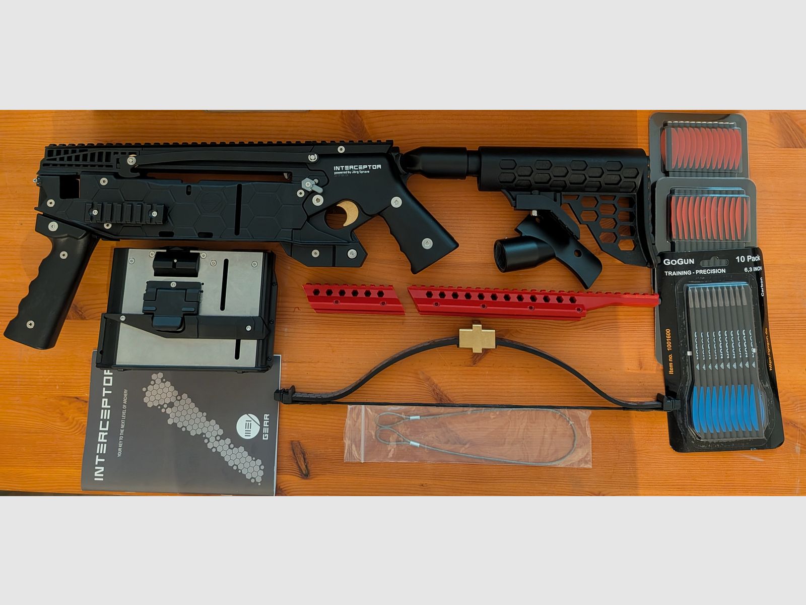GoGun MEY Interceptor Armbrust + 30 Bolzen + Zubehör