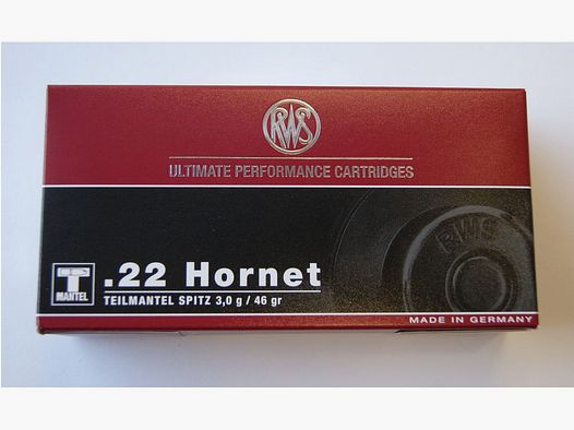 Cal. 22 Hornet RWS Soft Point 46 Grains Pack of 20