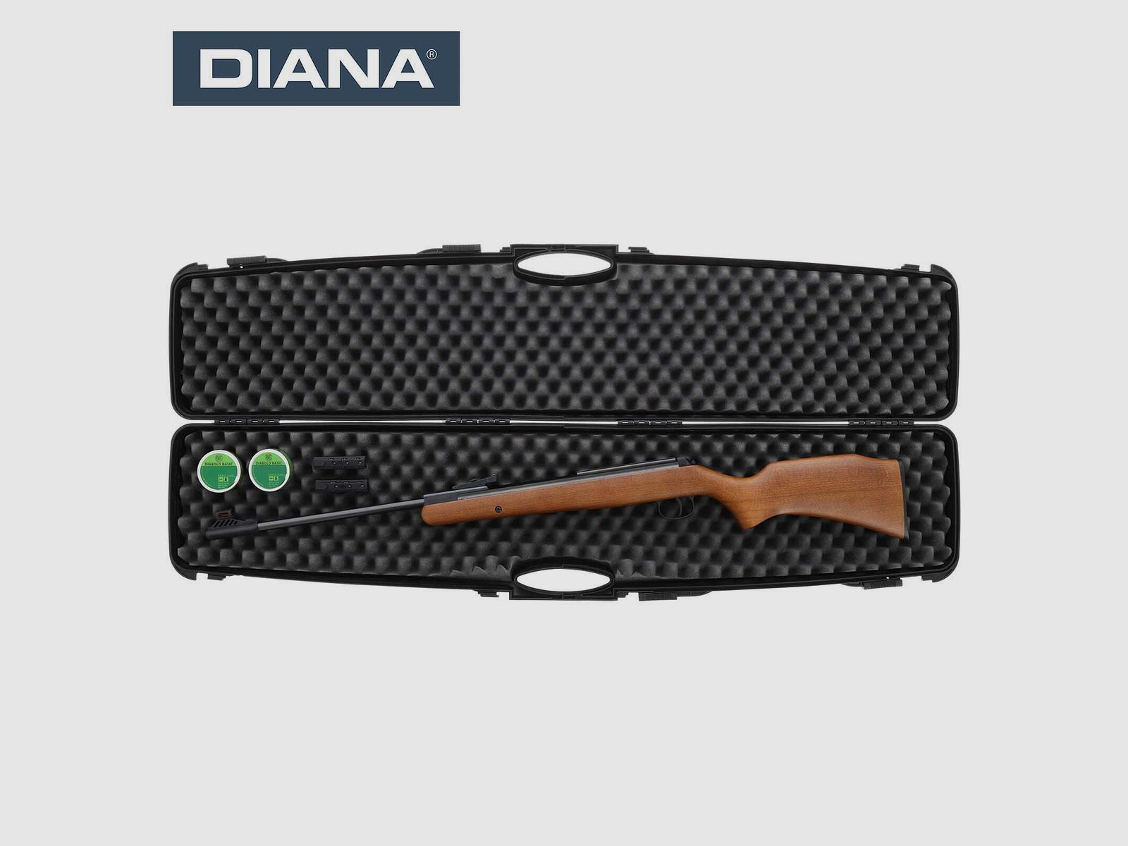 Komplettset Diana Knicklauf Luftgewehr 280 Classic Kaliber 4,5 mm Diabolo (P18) + Koffer inklusive 2 Zahlenschlösser + 1000 Diabolos