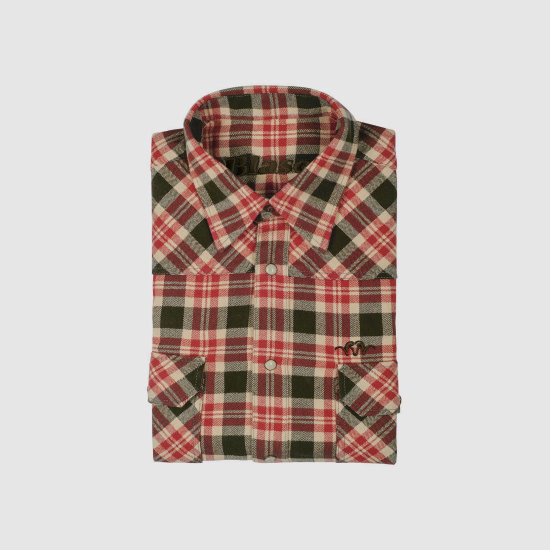 BLASER FLANELL SHIRT CLASSIC BRUIN/ROOD 117057, afbeelding 3 van 4