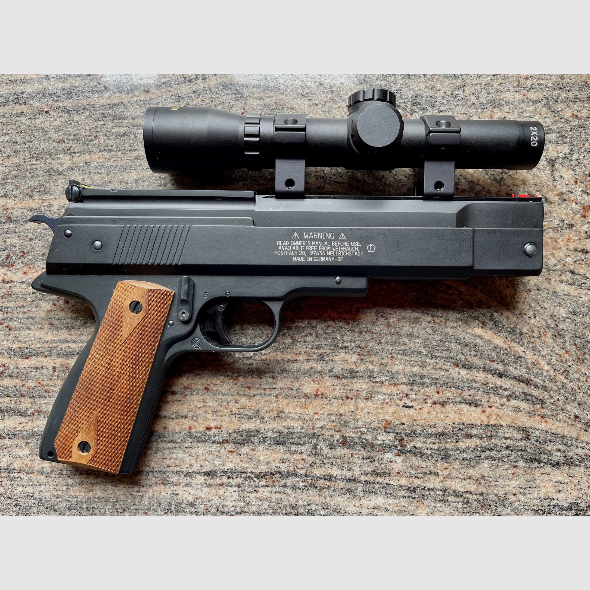 ☀️WEIHRAUCH - HW 45☀️ Weihrauch Zielfernrohr 2x20 * 1.000 Stk. Hornet Luftgewehrkugeln Kal. 5,5 * gepolsterter Kunststoffkoffer, Bild 1 von 5