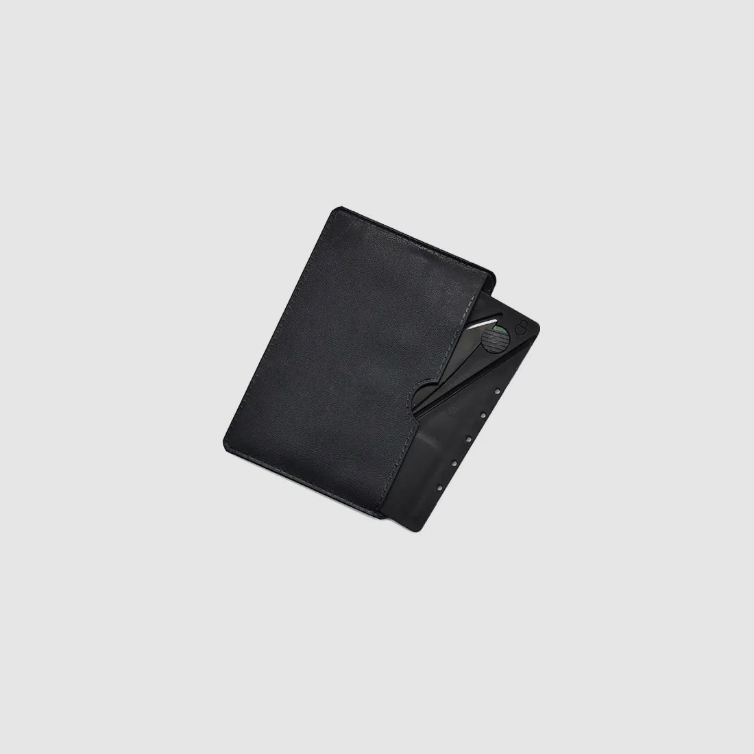 Carte de sécurité couteau pliant avec étui en simili cuir