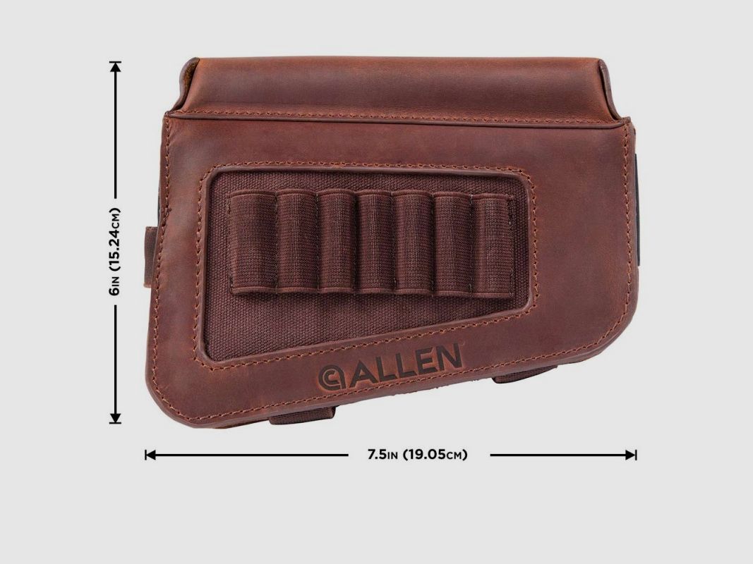 Allen Westcliff leather buttstock cartridge carrier, brown, image 2 of 5