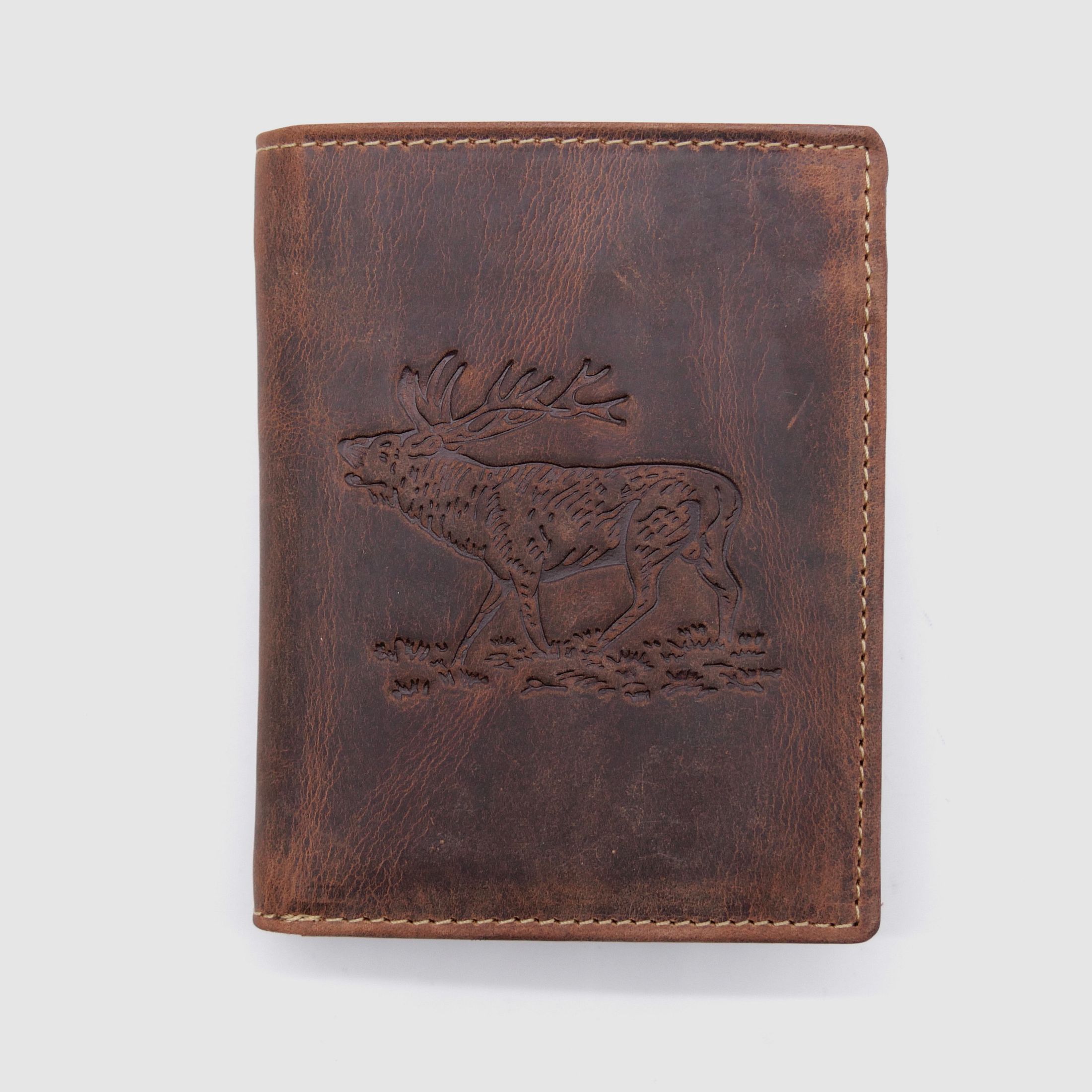 Greenburry Leder Geldbörse braun Vintage Animal Collection Royal Stag Hirsch 1701-stag-25