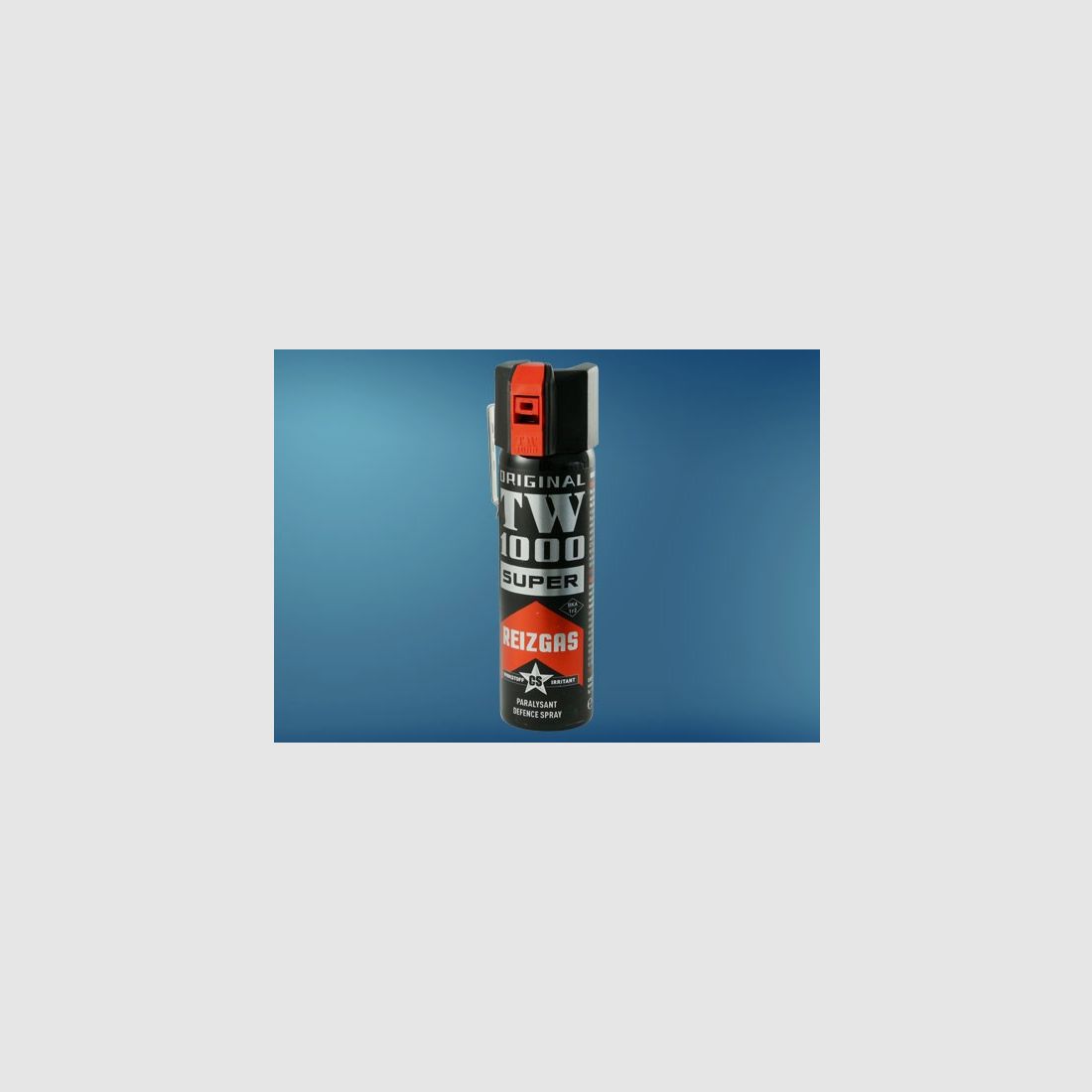 TW1000 Super CS 75 ml, defense spray with wide spray nozzle, metal clip