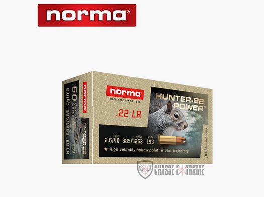 50 patronen NORMA Kal. 22lr Hunter