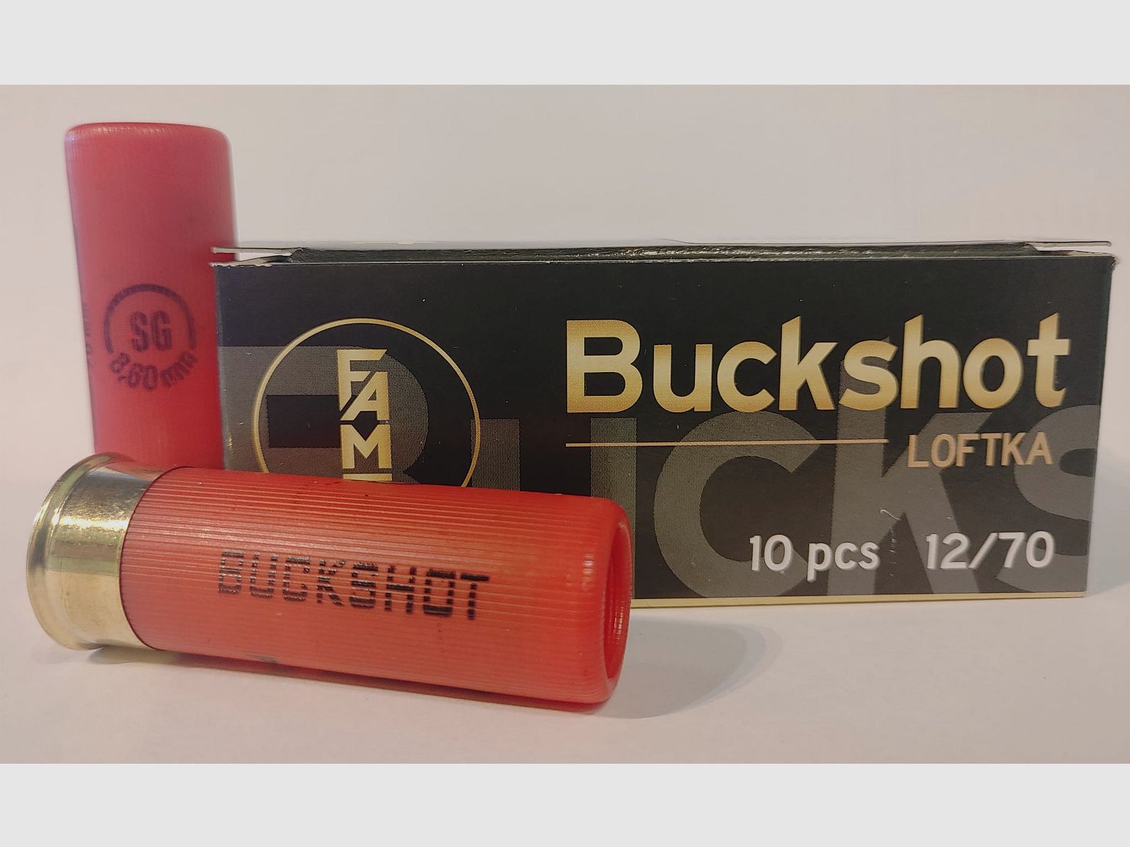 Munitions de chasse à grenaille FAM Pionki SG 8,60 Loftka Buckshot cal. 12/70, boîte de 10 pièces