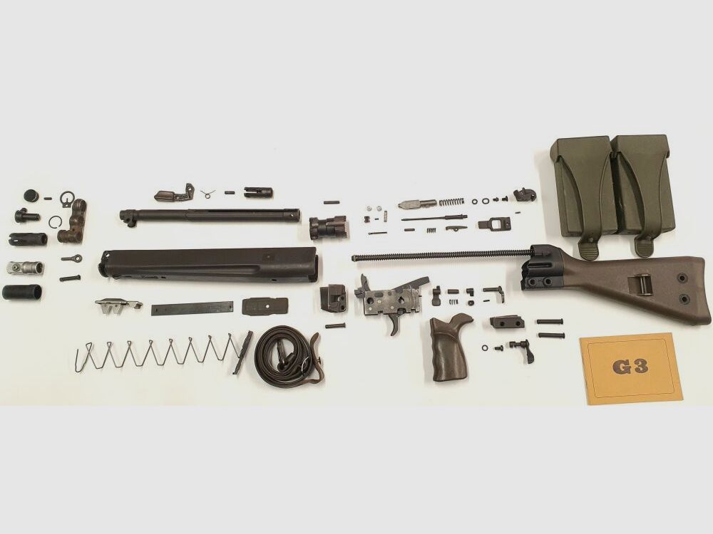 H&K Heckler und Koch GmbH Oberndorf Freier Teilesatz original HK G3 NATO Heckler & Koch inkl. Trapezvorderschaft Olivgrün