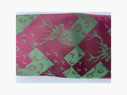Cravate motif cerf vert et rose