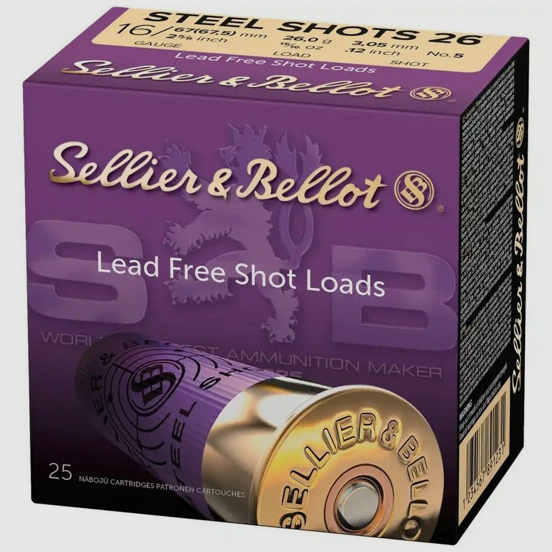 Sellier & Bellot 26g Acier 3,3mm 25PCS 16/67,5