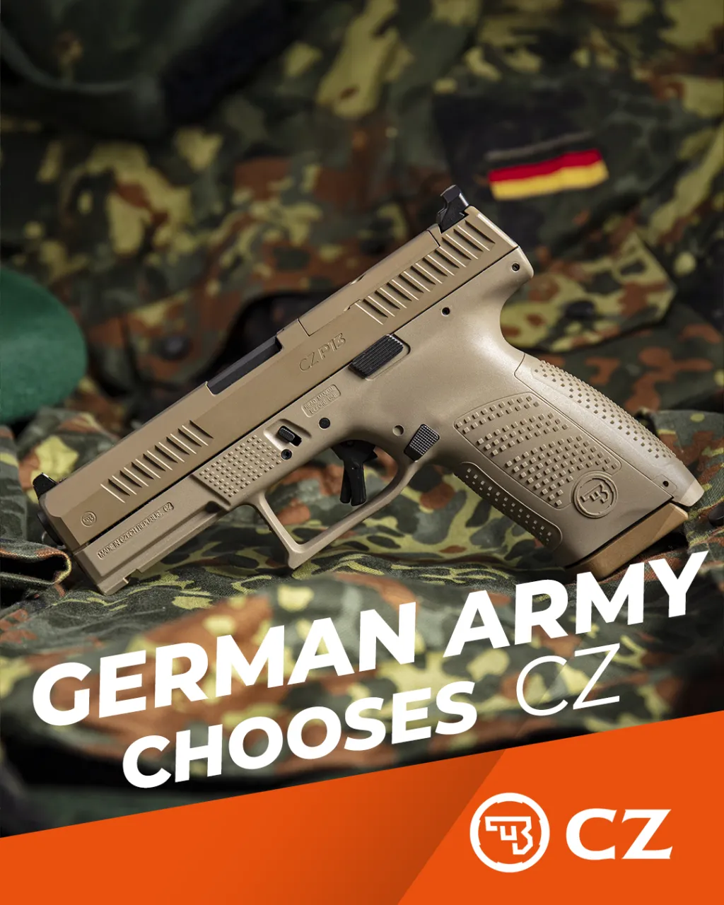 Pistole CZ P-10 C OR FDE 9mm Para 15-Schuss – kompakte Optics-Ready-Pistole in Flat Dark Earth, Bild 4 von 4
