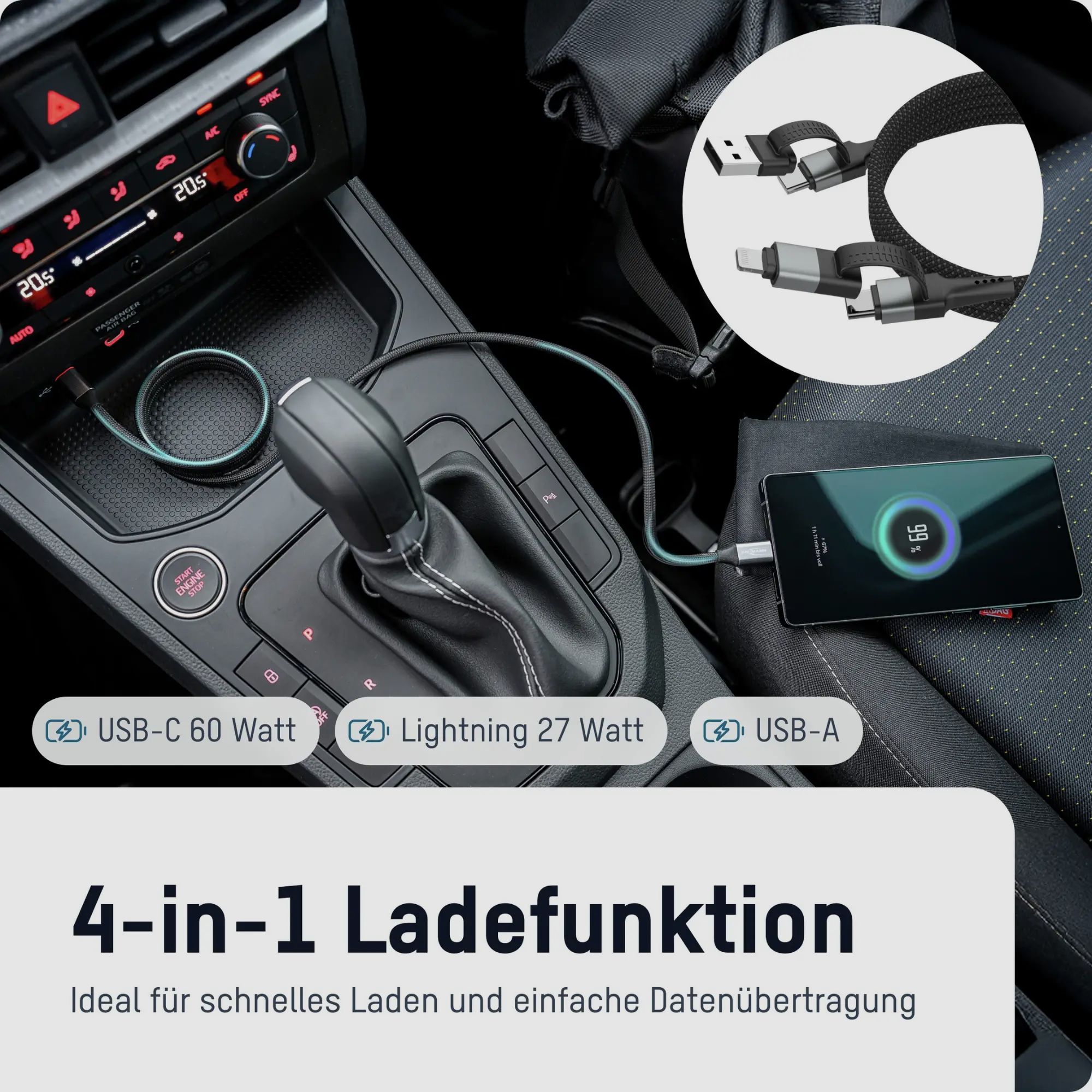 Ansmann Magnetisch USB-kabel