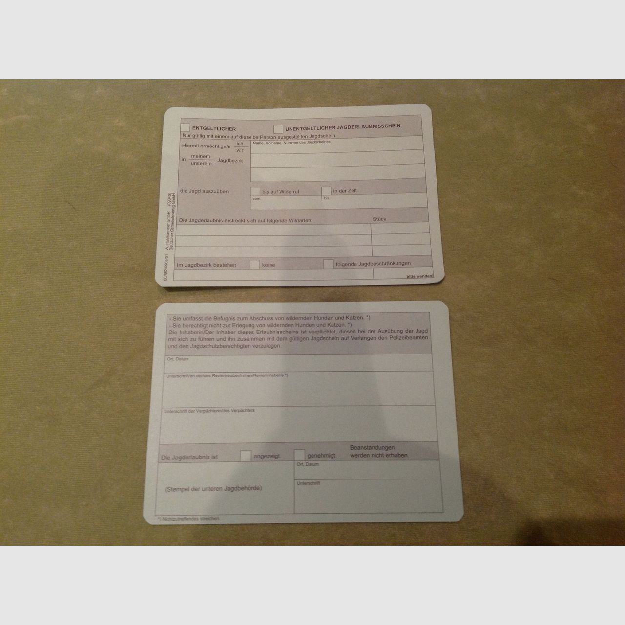 Begehungsschein / Jachttoestemming – Betaalde / Kosteloze Jachttoestemming, afbeelding 2 van 5