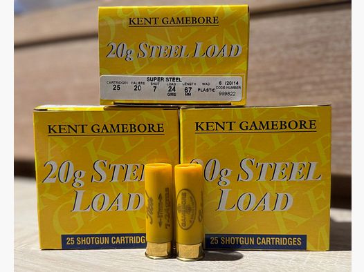 Kent Gamebore Super Steel Load - Cal. 20/67 - 24g - No. 7 (2.5mm)