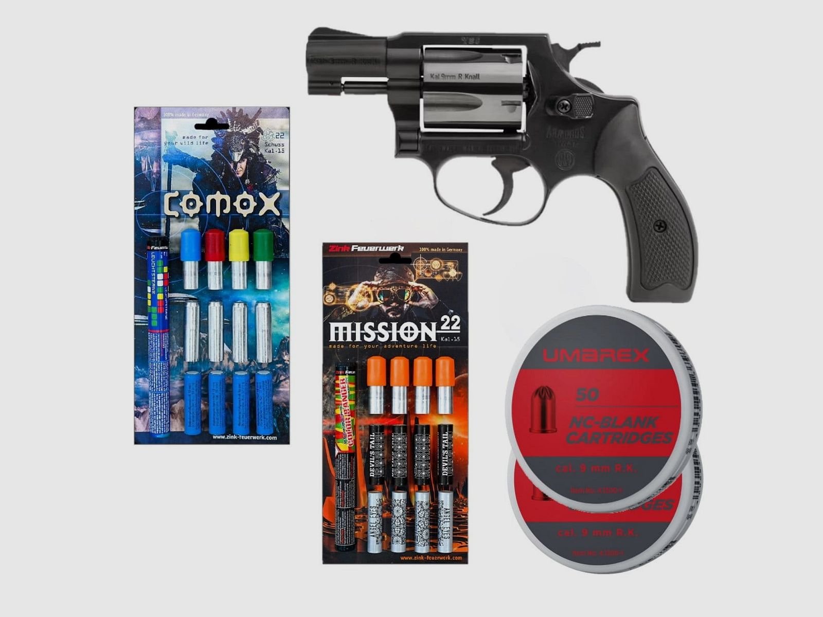 Feuerwerk Revolver Set Weihrauch HW 37 Schreckschuss