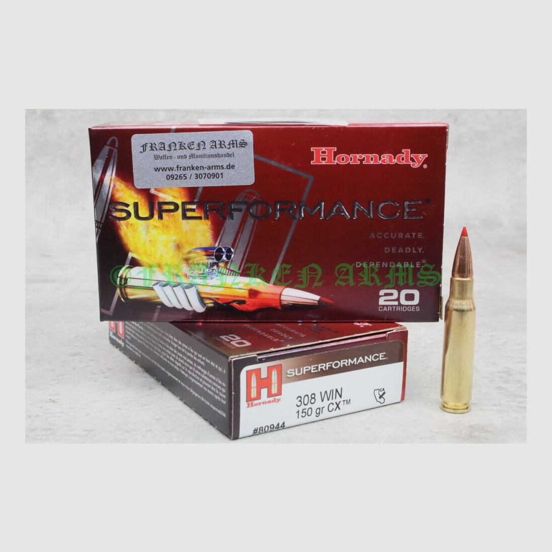 Hornady	 Superformance CX .308 Win. 150gr. 9,7g 20 Stück Staffelpreise