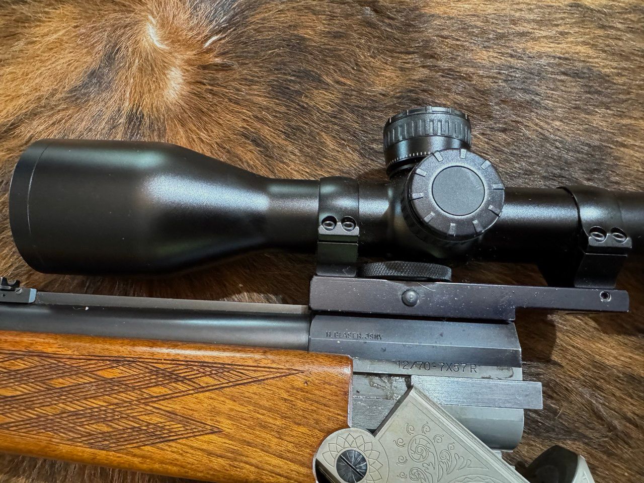 Blaser – Bockbüchsflinte BBF ES70 calibro 7x57R + 12/70 con ottica Zeiss