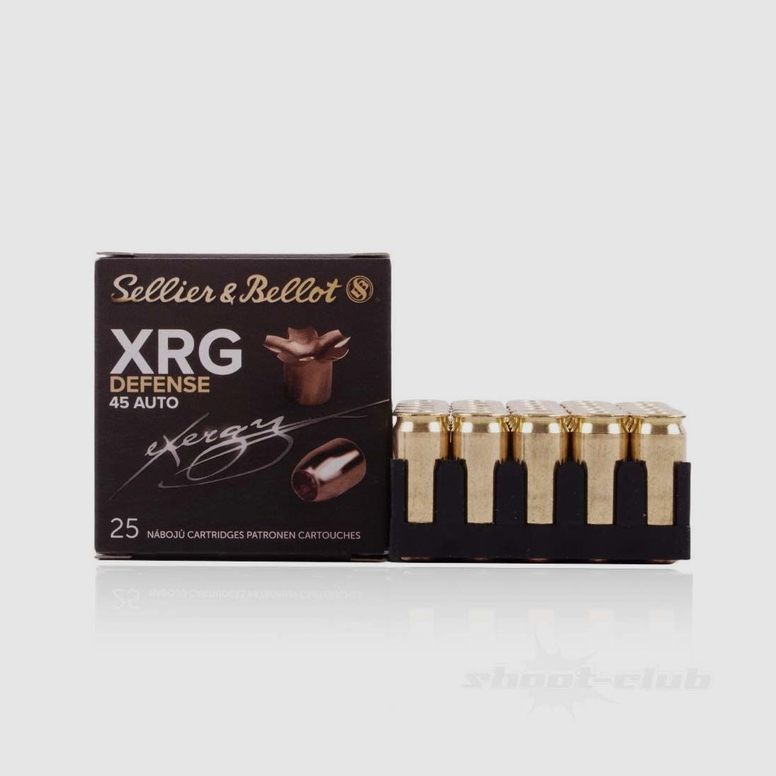 Sellier & Bellot XRG Defense .45 ACP 165grs 25 Schuss Bleifrei