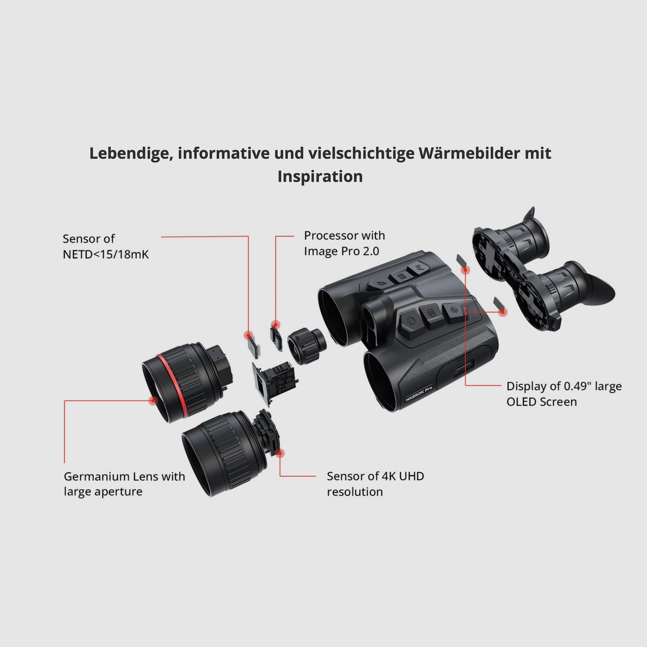 Hikmicro Binocular Habrok Pro HQ50LN Wärmebild Nachtsicht Digitalkamera 1920 × 1080 OLED
