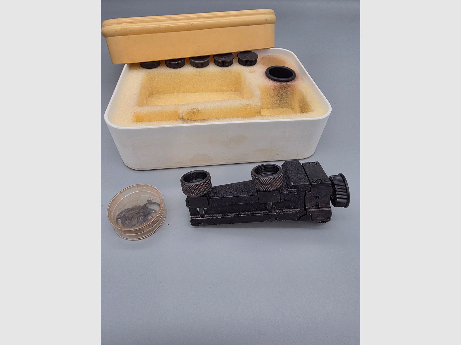 Sehr schöner Diopter Haenel mit Zubehör in der original Box Suhl Mod. 312