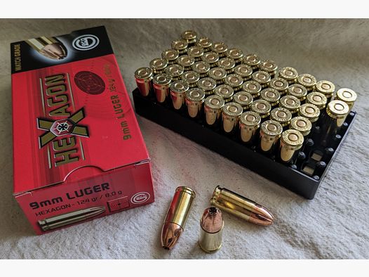 GECO HEXAGON 9mm Luger 124gr / 8,0g °°°°°°°°°°°°°°°°°