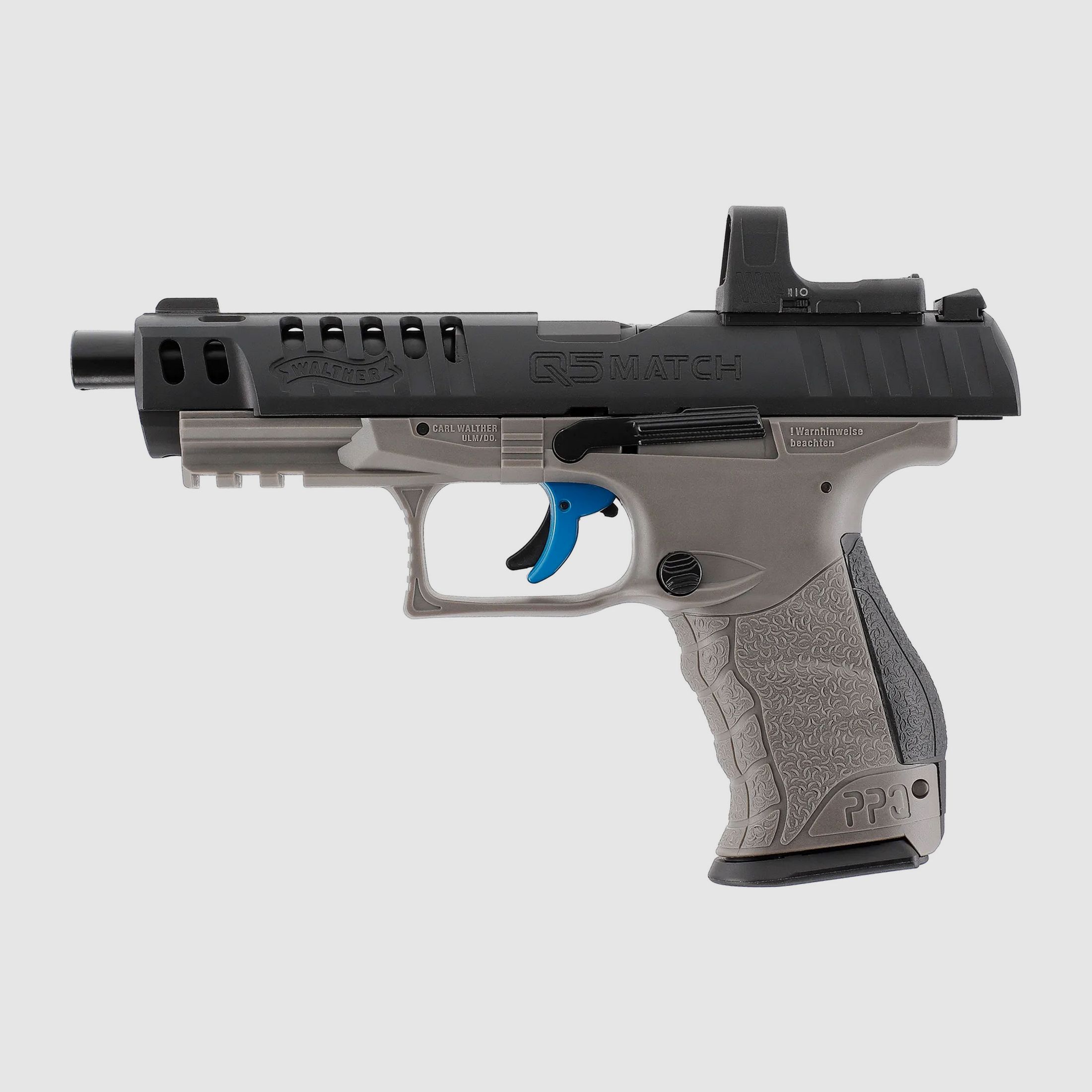 Walther PPQ M2 Q5 Match Combo CO2 Luftpistole 4,5mm Diabolo Blowback Metallschlitten Schwarz/Grau + RedDot - NEU