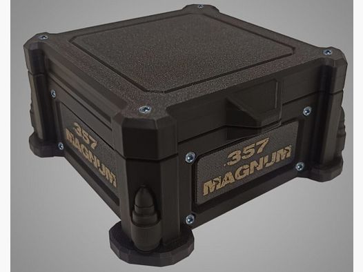 3D-Printed Precision Ammo Box, Cartridge Box, AmmoBox .357 Magnum