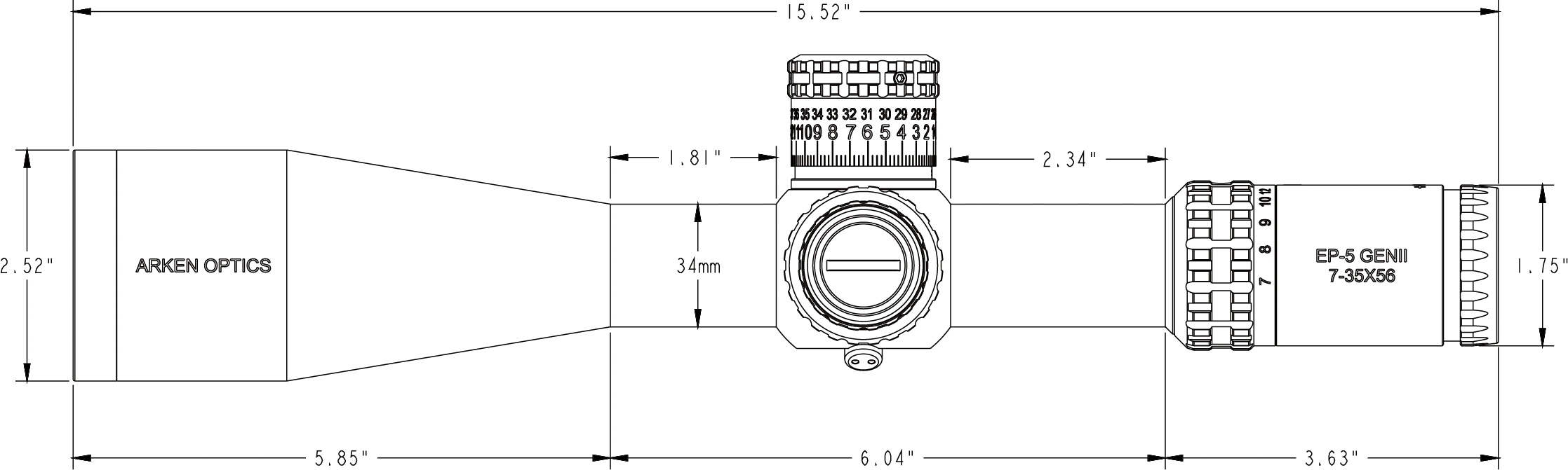 Arken EP-5 GenII FFP 7-35×56 Zielfernrohr TOR MIL, Bild 9 von 9